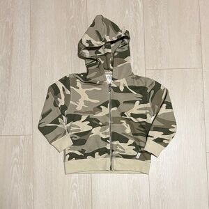Zara Kids Green Camouflage Zip Up Hoodie